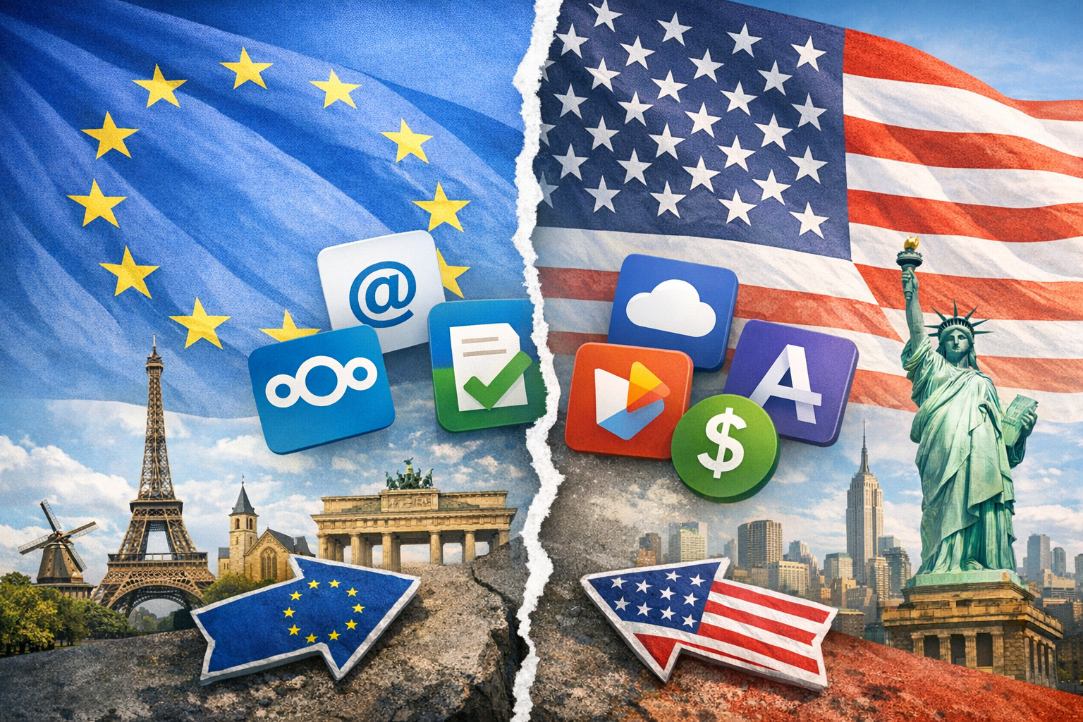 Europäische versus Amerikanische Softwarelösungen 